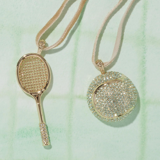 Tennis Racket & Ball Ornament Gift Set