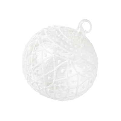 Winter Lace Glass Ornament - Set of 3