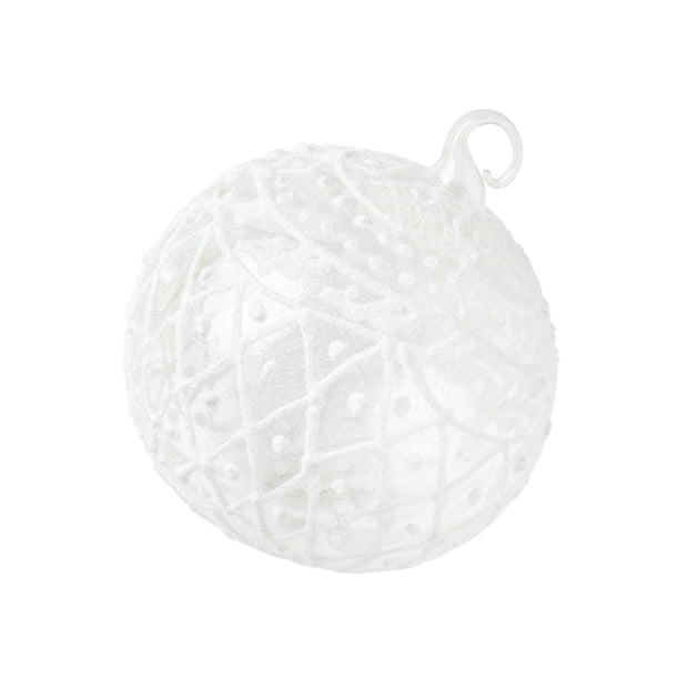 Winter Lace Glass Ornament - Set of 3