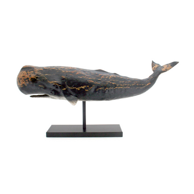 Antiqued Sperm Whale Sculpture