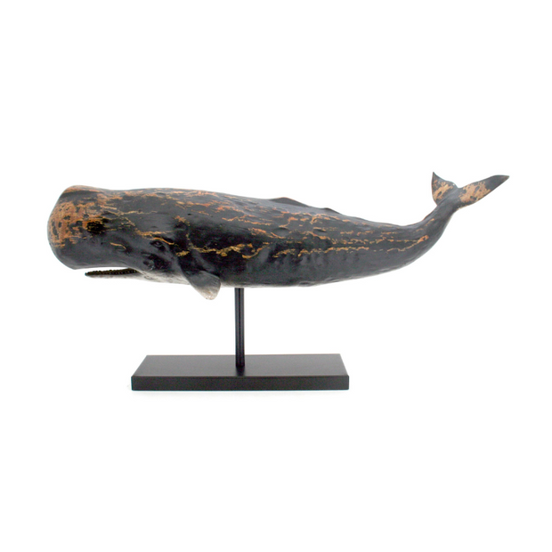 Antiqued Sperm Whale Sculpture