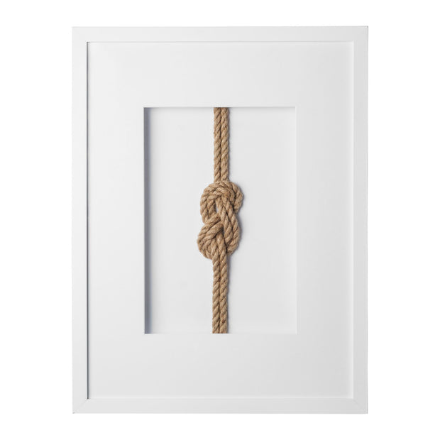 White Nautical Knot Framed Art - Double Figure Eight