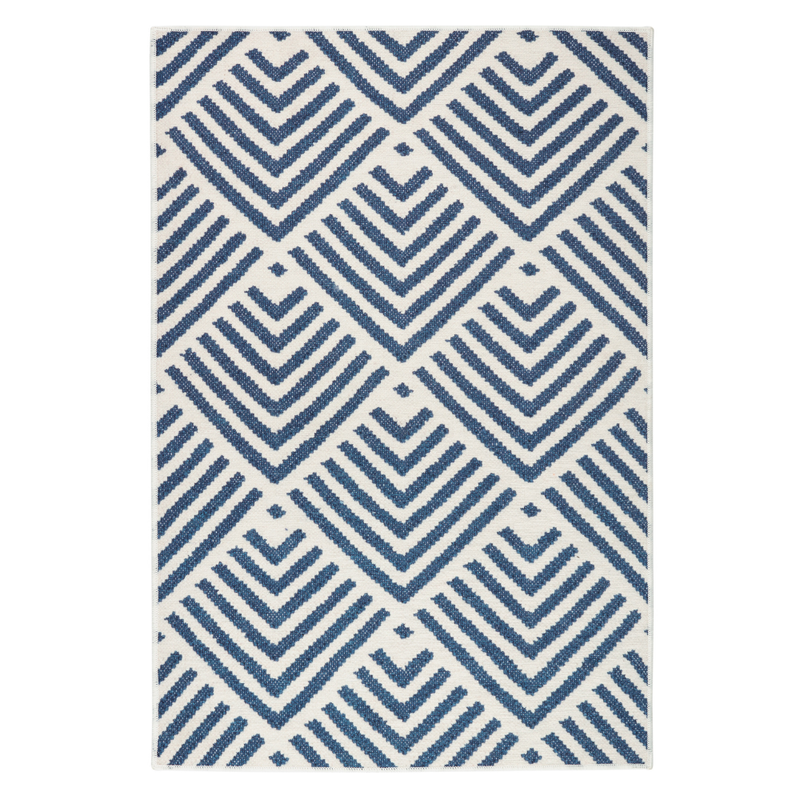 Santorini Navy Machine Washable Rug