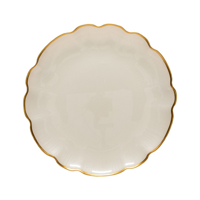 Gold Scallop Glass Charger Plate - Set of 4