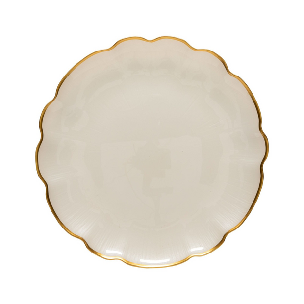 Gold Scallop Glass Charger Plate - Set of 4