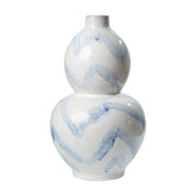 Margate Chevron Double Gourd Porcelain Vase