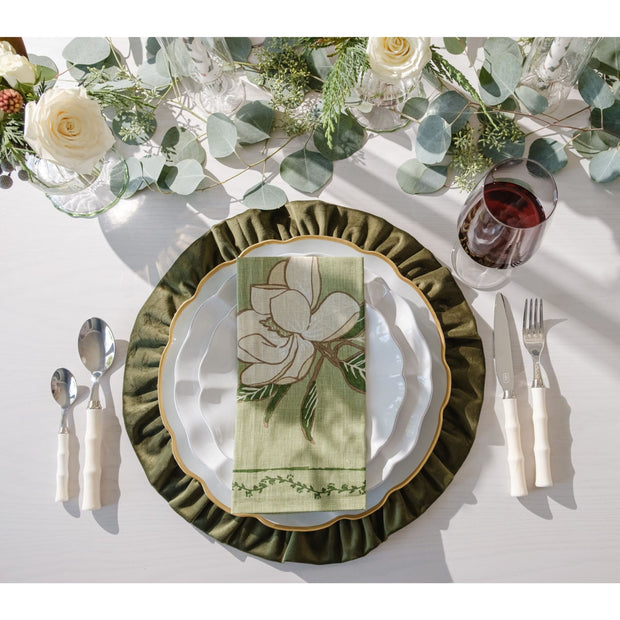 Magnolia Blossom Napkin Set - Forest