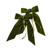 Evergreen Velvet Bow - Set of 2