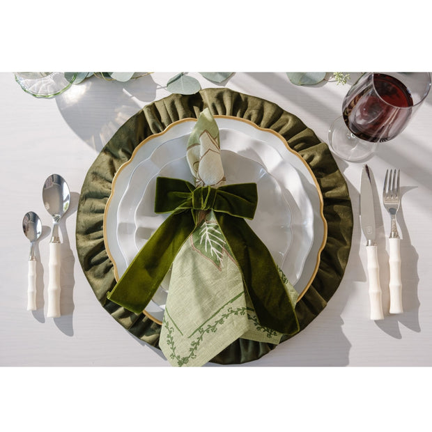 Evergreen Velvet Bow - Set of 2