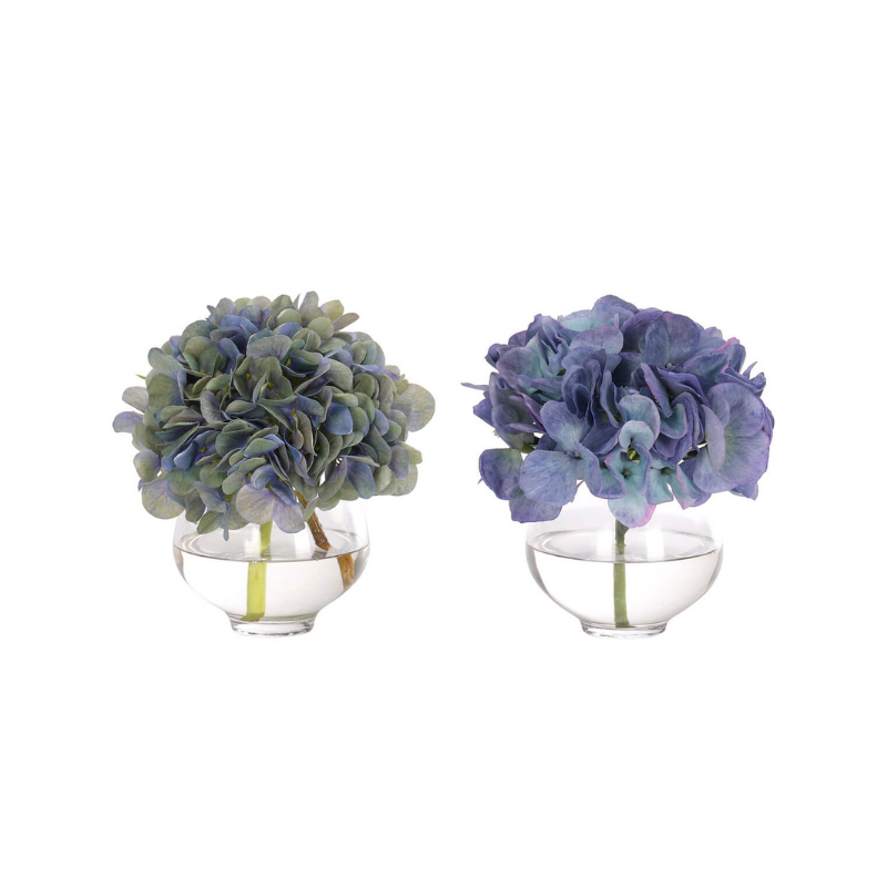 Blue Hydrangea Petite Faux Arrangement - Set of 2