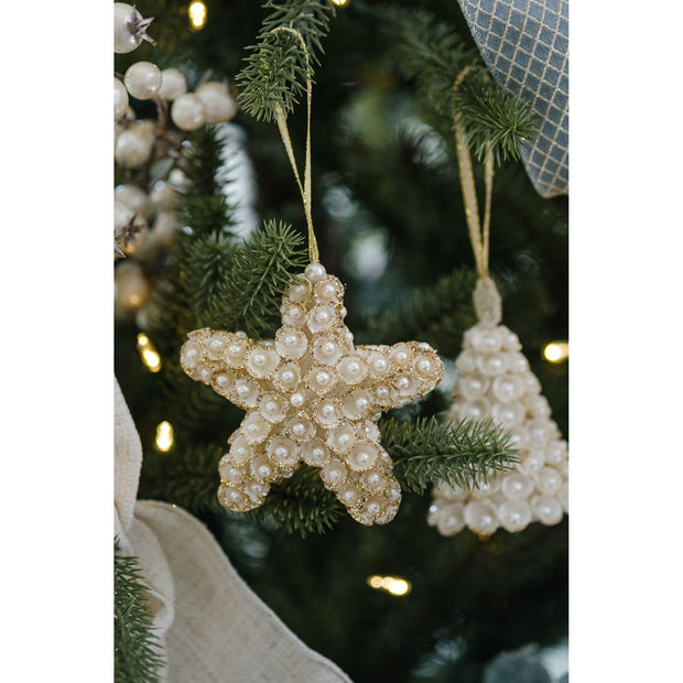 Pearl Clamrose Shell Star Ornament