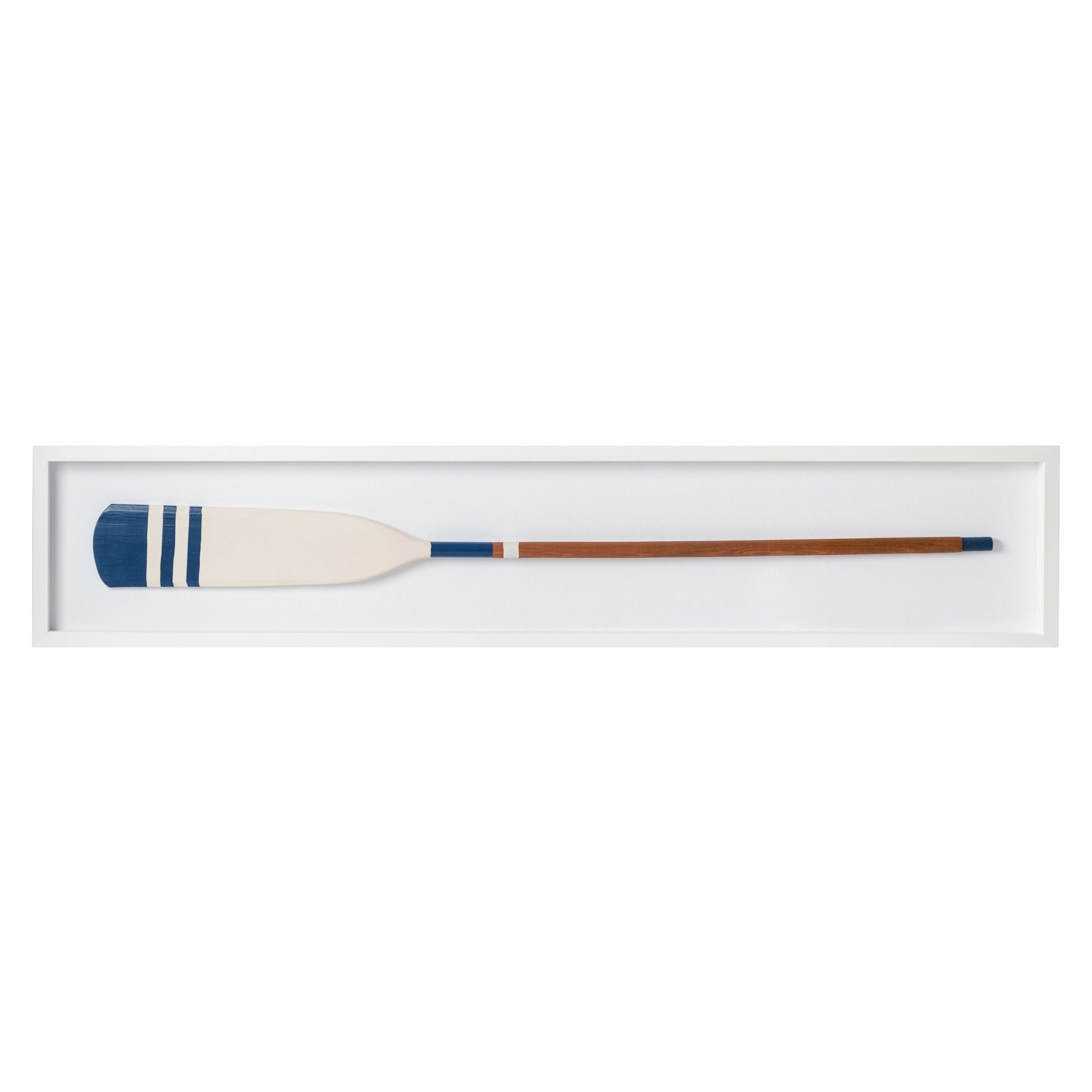 Nautical Oar Framed Art - Blue/White/Wood