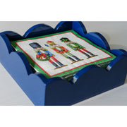 Navy Scallop Lacquered Cocktail Napkin Holder