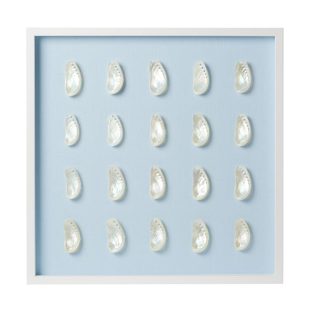 Pearl Abalone Shell Framed Art - Light Blue