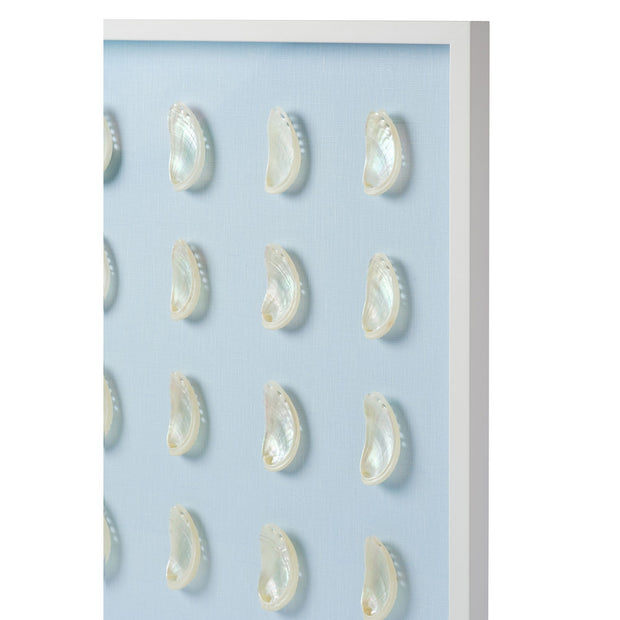 Pearl Abalone Shell Framed Art - Light Blue