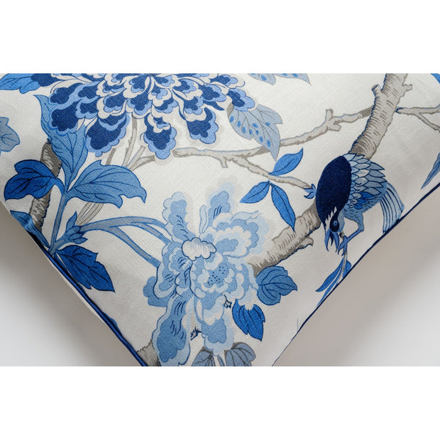 Hydrangea Blue Bird Decorative Pillow with Insert