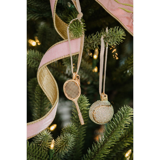 Tennis Racket & Ball Ornament Gift Set