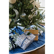 Cailíní Coastal Velvet Christmas Tree Skirt - Dusty Blue