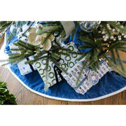 Cailíní Coastal Velvet Christmas Tree Skirt - Dusty Blue