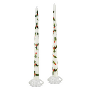 Holly Berry Taper Candle - Set of 2