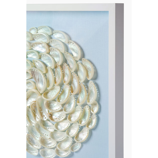 Pearl Abalone Shell Ripple Framed Art - Light Blue – Cailini Coastal