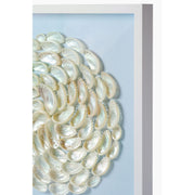 Pearl Abalone Shell Ripple Framed Art - Light Blue