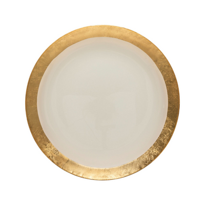 Gold Banded Glass Charger Plate - Set of 4