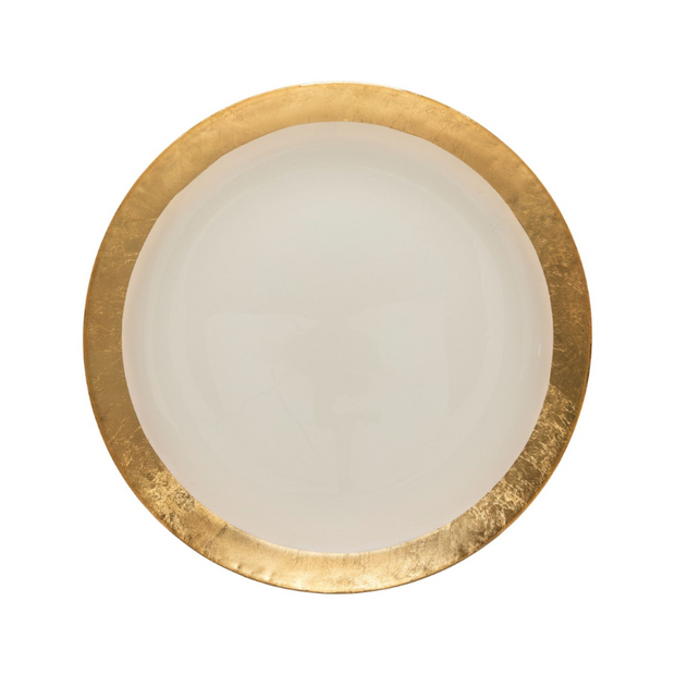 Gold Banded Glass Charger Plate - Set of 4