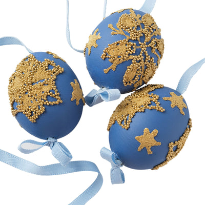 Silent Night Egg Ornament - Set of 3