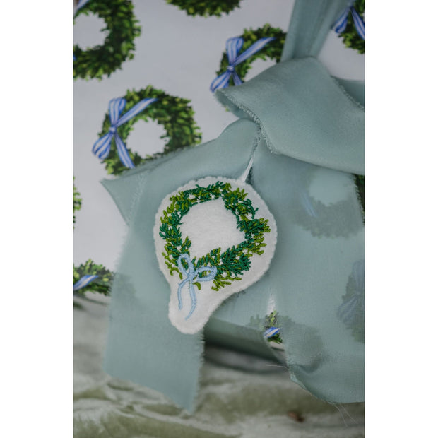 Boxwood Wreath Gift Wrap Roll