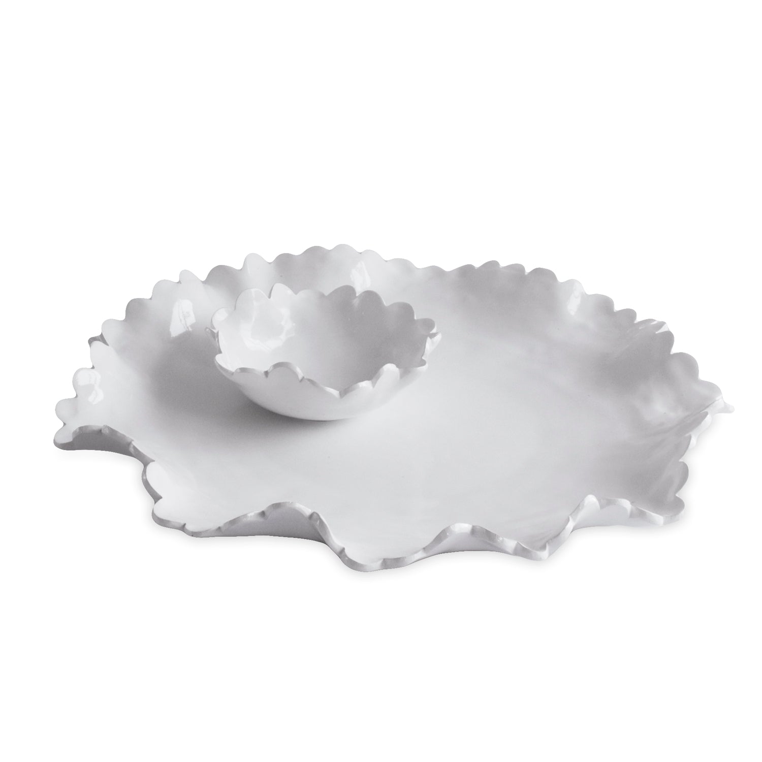 Caspia Melamine Platter with Dip Bowl