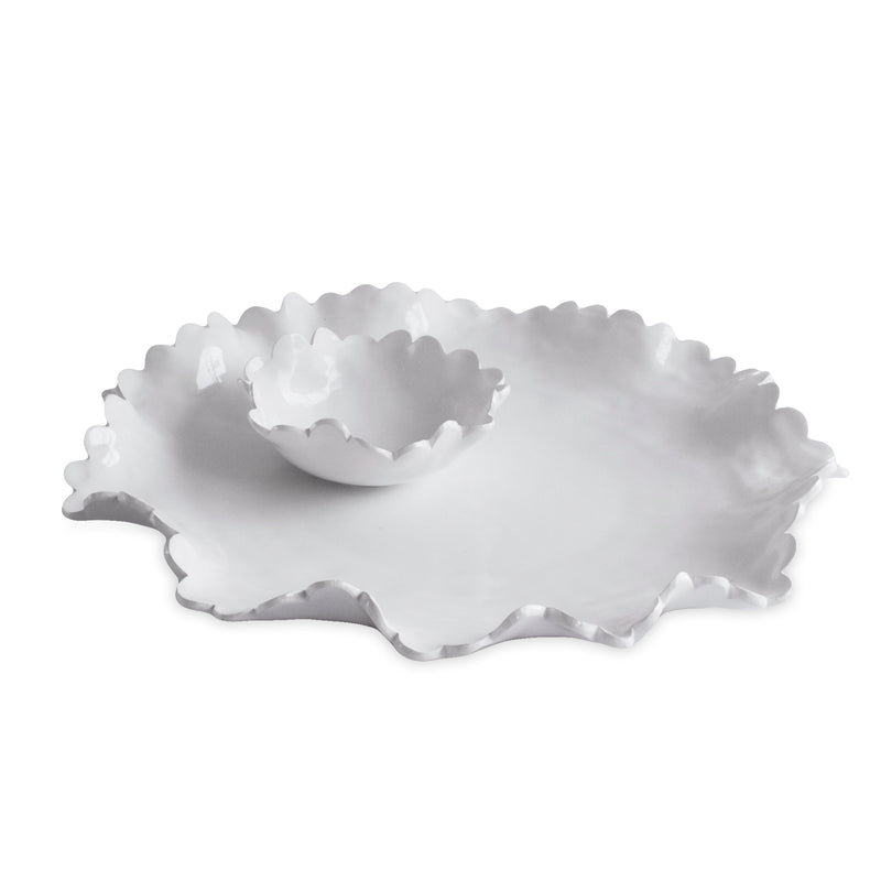 Caspia Melamine Platter with Dip Bowl
