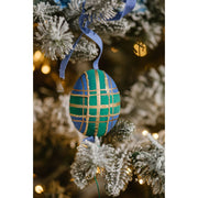 Christmas Plaid Egg Ornament - Set of 3