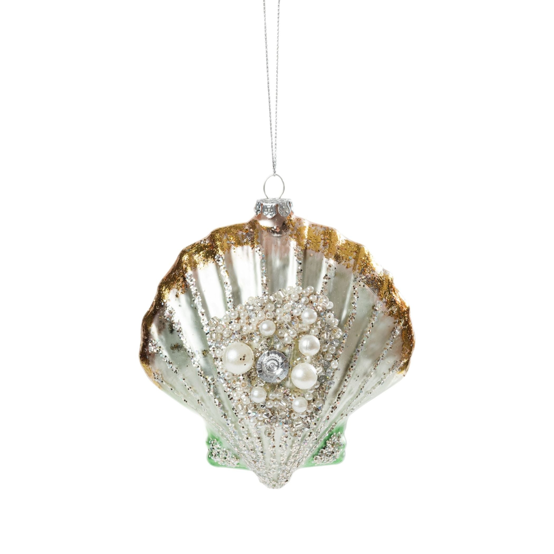 Jeweled Scallop Shell Ornament