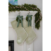 Cailíní Coastal Velvet Christmas Stocking - Seafoam