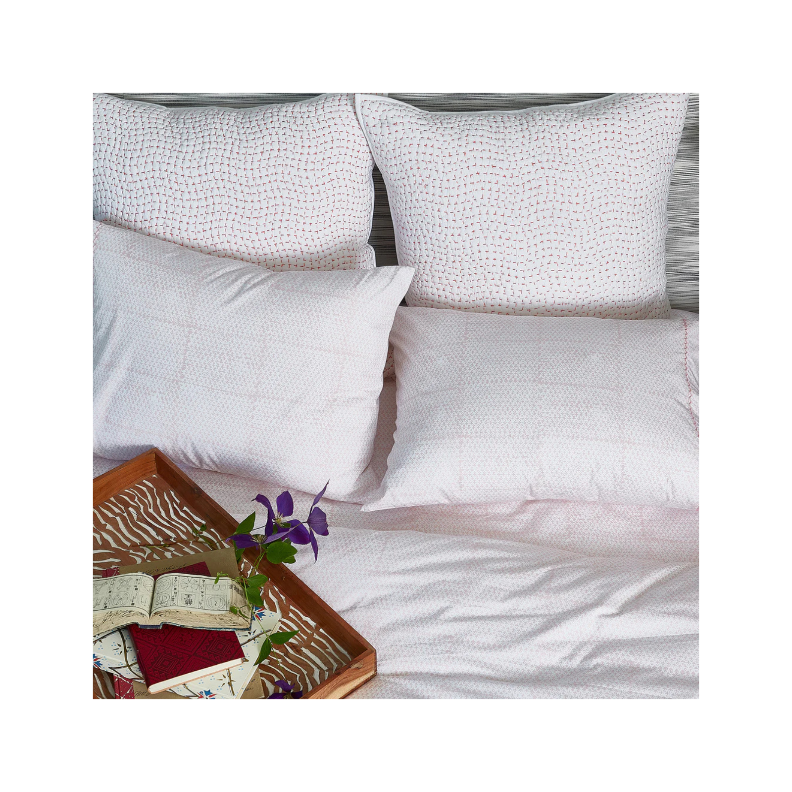 Hand Stitched Lotus Quilt Set by John Robshaw