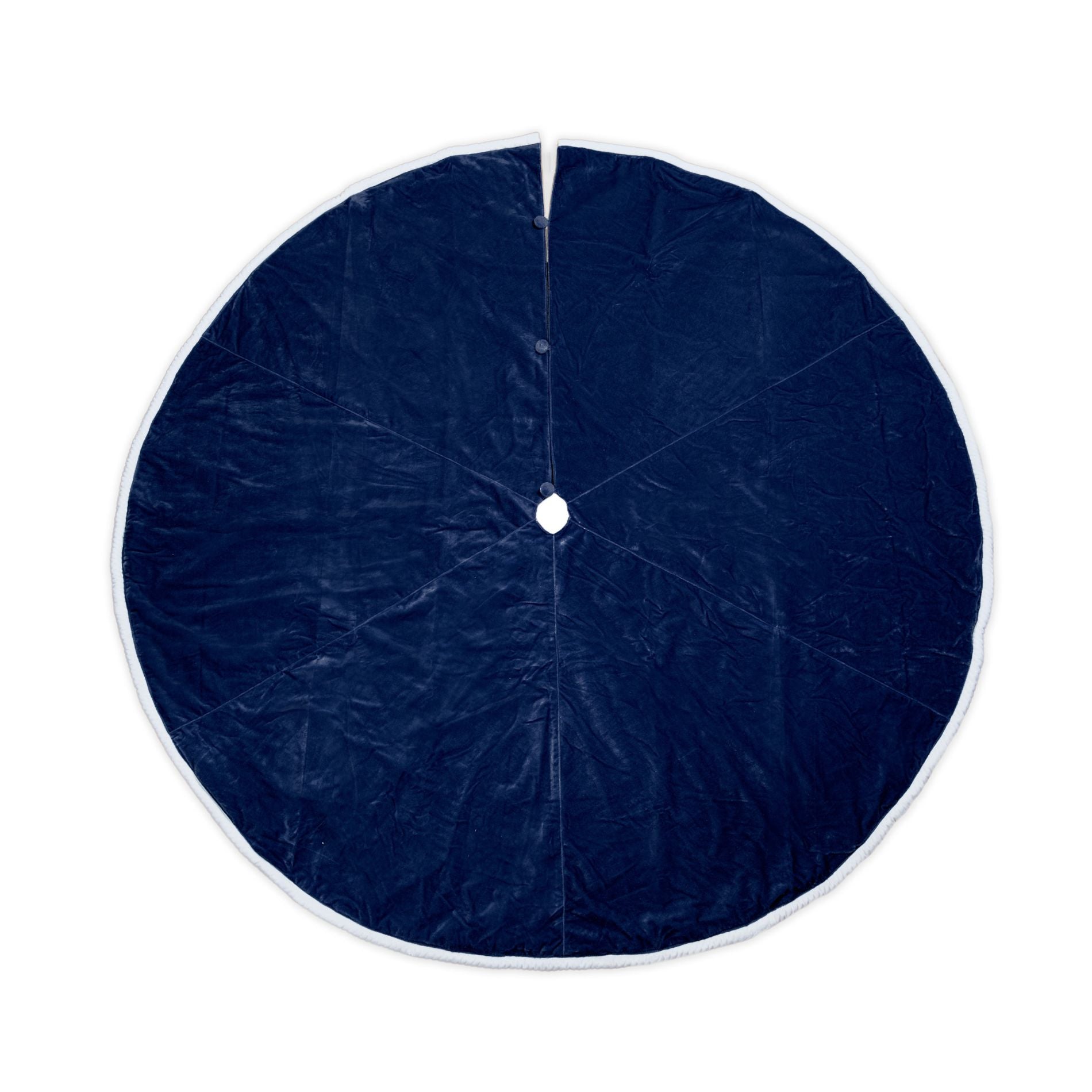 Cailíní Coastal Velvet Christmas Tree Skirt - Navy Blue