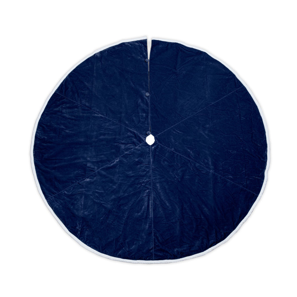 Navy Blue Velvet Christmas Tree Skirt Cailini Coastal