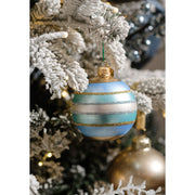 Coastal Christmas Stripe Ornament - Set of 4