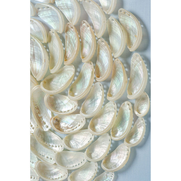 Pearl Abalone Shell Ripple Framed Art - Light Blue