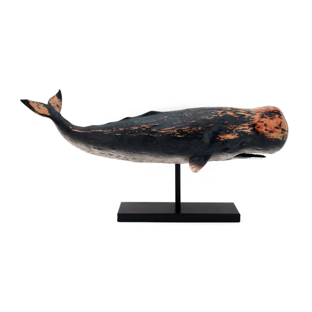 Antiqued Sperm Whale Sculpture