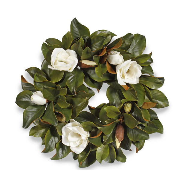 Magnolia Blossom Faux Wreath