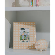 Gingham Check Piggy Bank - Blush