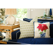 Chinoiserie Poinsettia Hook Pillow