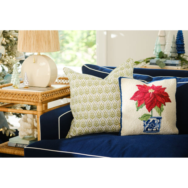 Chinoiserie Poinsettia Hook Pillow