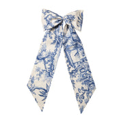 Blue & White Toile Oversized Bow