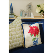 Chinoiserie Poinsettia Hook Pillow