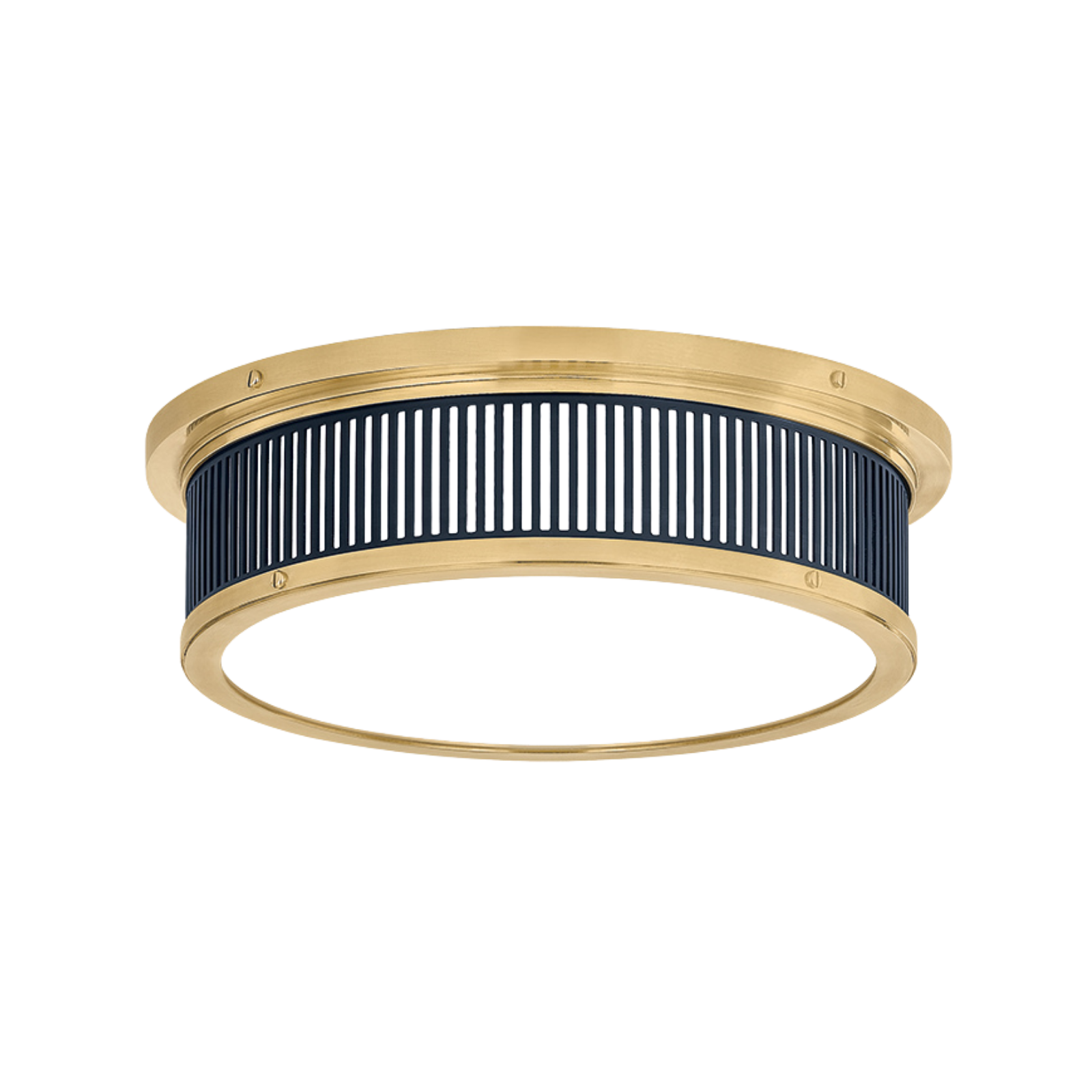 Ashdown Flush Mount - Brass/Navy