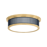 Ashdown Flush Mount - Brass/Navy