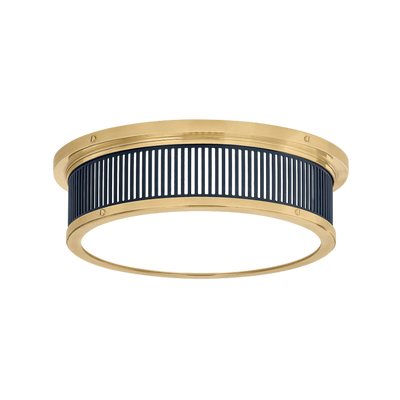 Ashdown Flush Mount - Brass/Navy